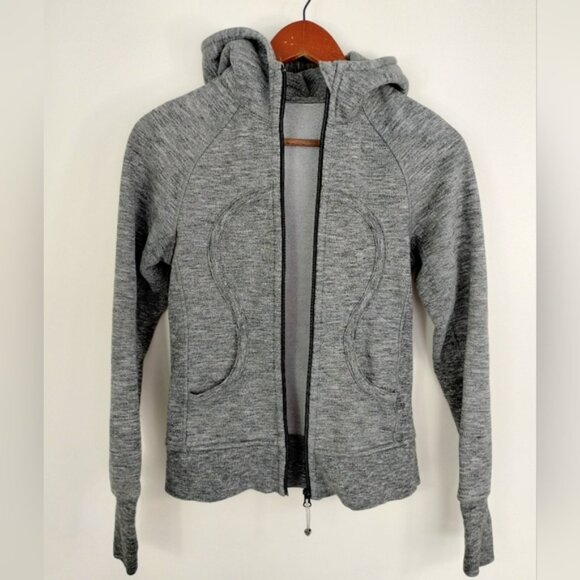 Lululemon Scuba Hoodie Size 2 Gray Full Zip Fitted Pockets Hooded Gym Athletic - Picture 11 of 12